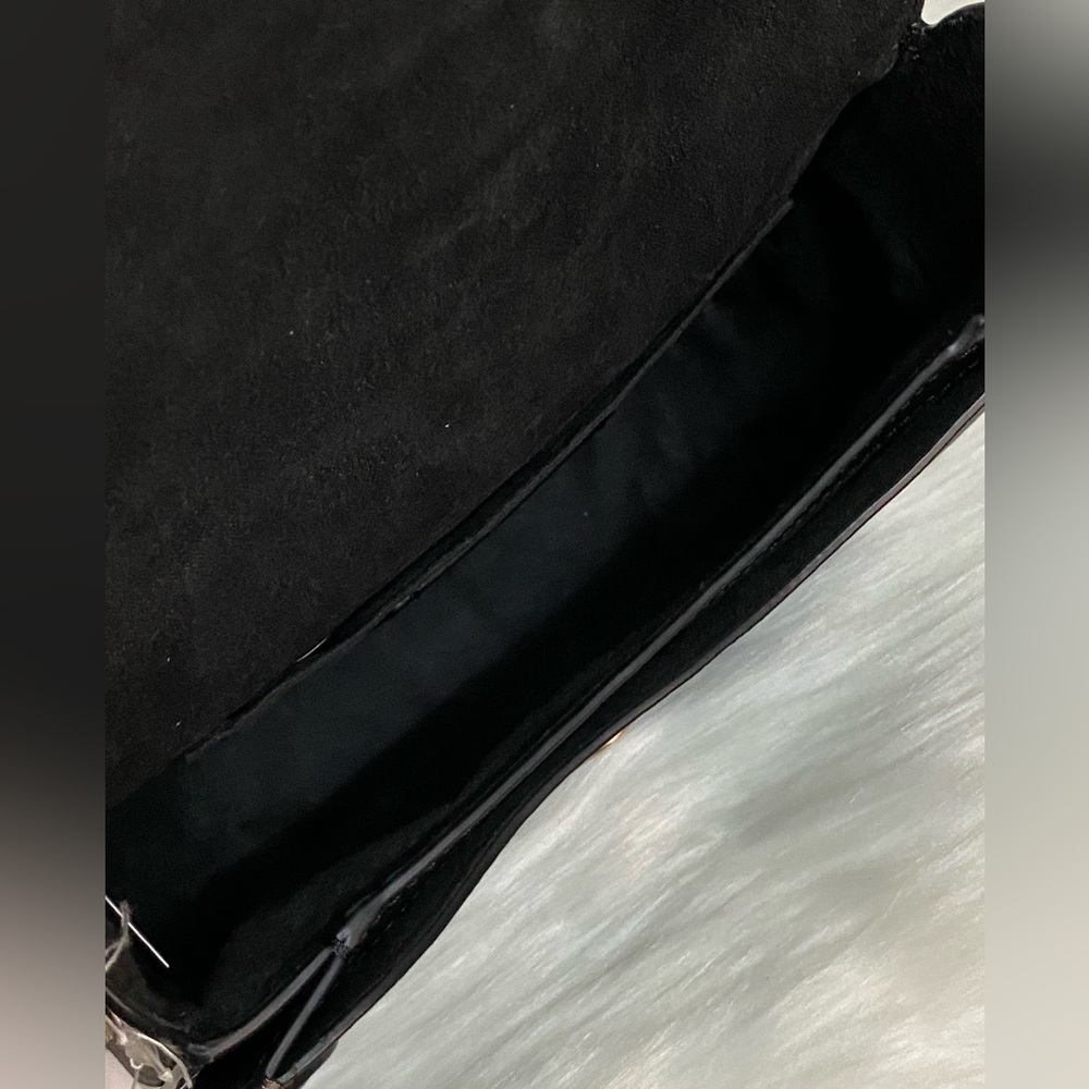 Coach Crossbody Saddle Bag NWT C Monogram Soft Black Leather Adjustable Strap - Picture 12 of 16